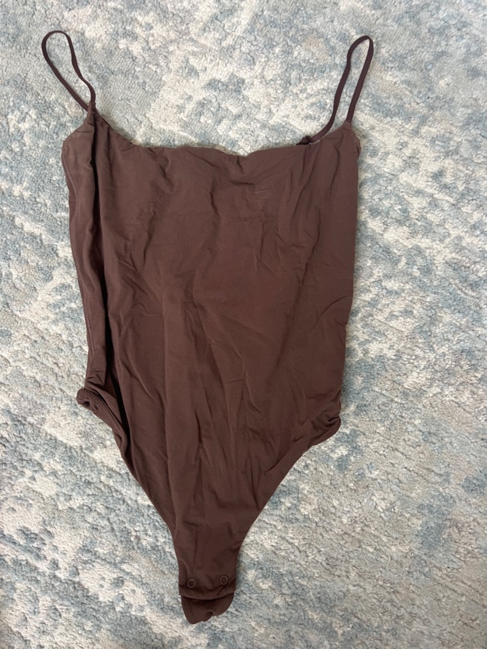 SKIMS Chocolate Brown Snap-Crotch Bodysuit, Size S